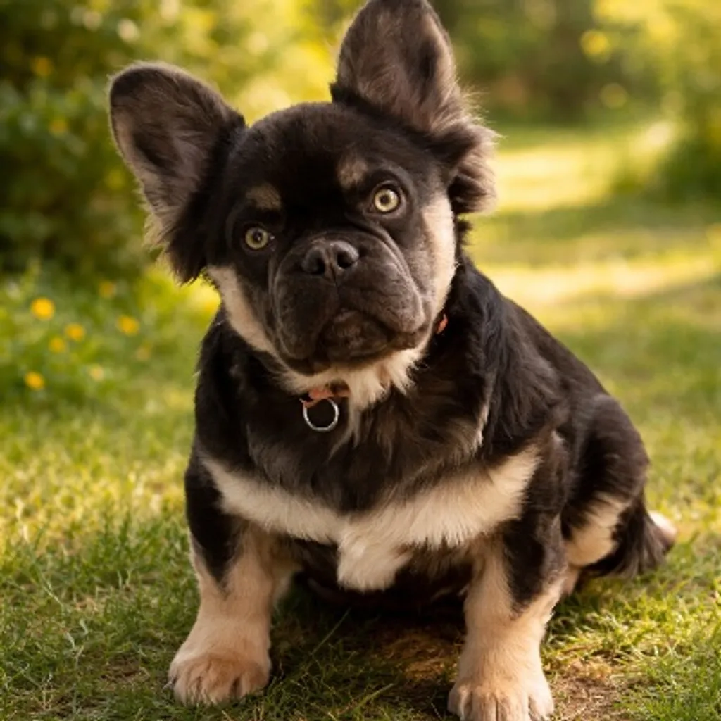 Magnifique bouledogue Français exotique fluffy cocoa tan 