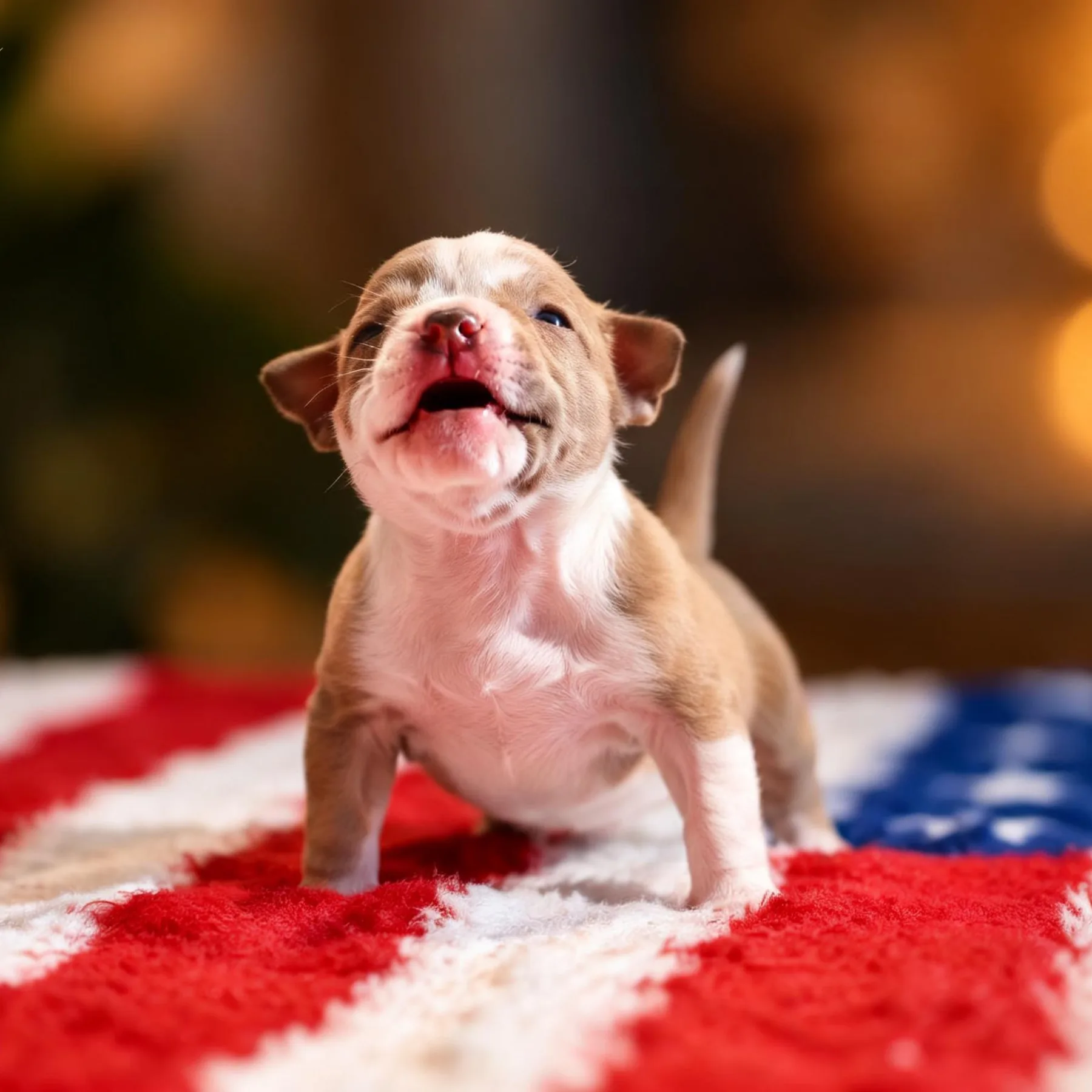 Magnifique chiot femelle 4 semaines couleur tri lilac avec une magnifique construction digne des meilleurs lignée d'American bully en France